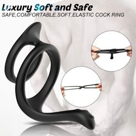 Tornado double ring locking fine ring for Longer Harder Stronger Erection;  Improve Sexual Performance;  Sex Toys for Men Massager Adult Sex Toys for (Color: black)